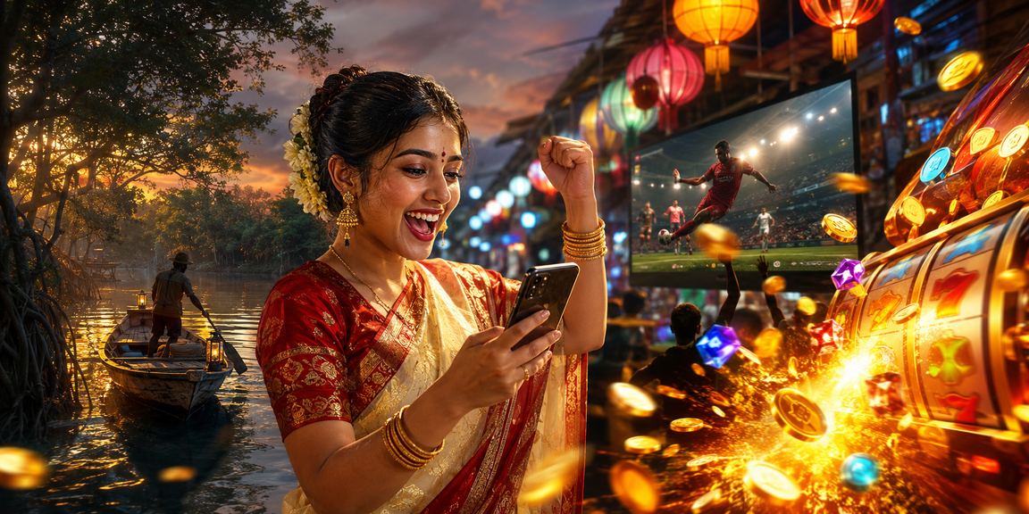 User enjoying Sundarbans-themed slot games